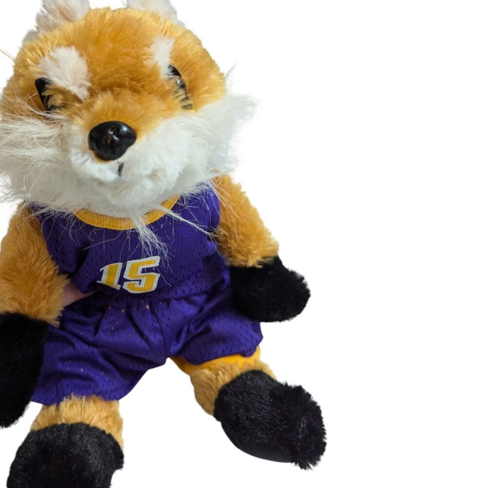 Animal Land Fox 17 inch w/ Basketball uniform 15 purple yellow‎ stuffed toy